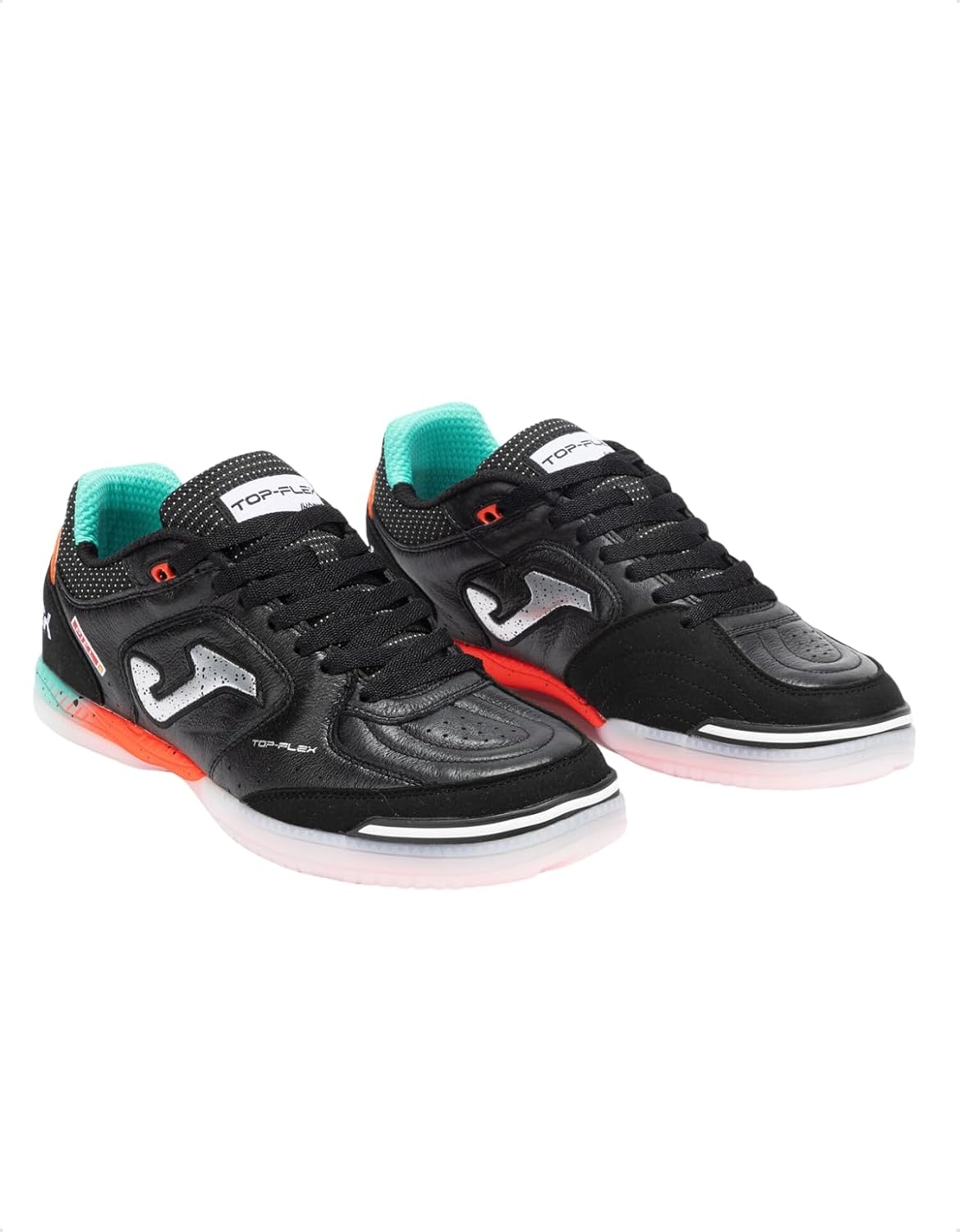 Chuteira de Futsal Joma Top Flex Preto e Coral