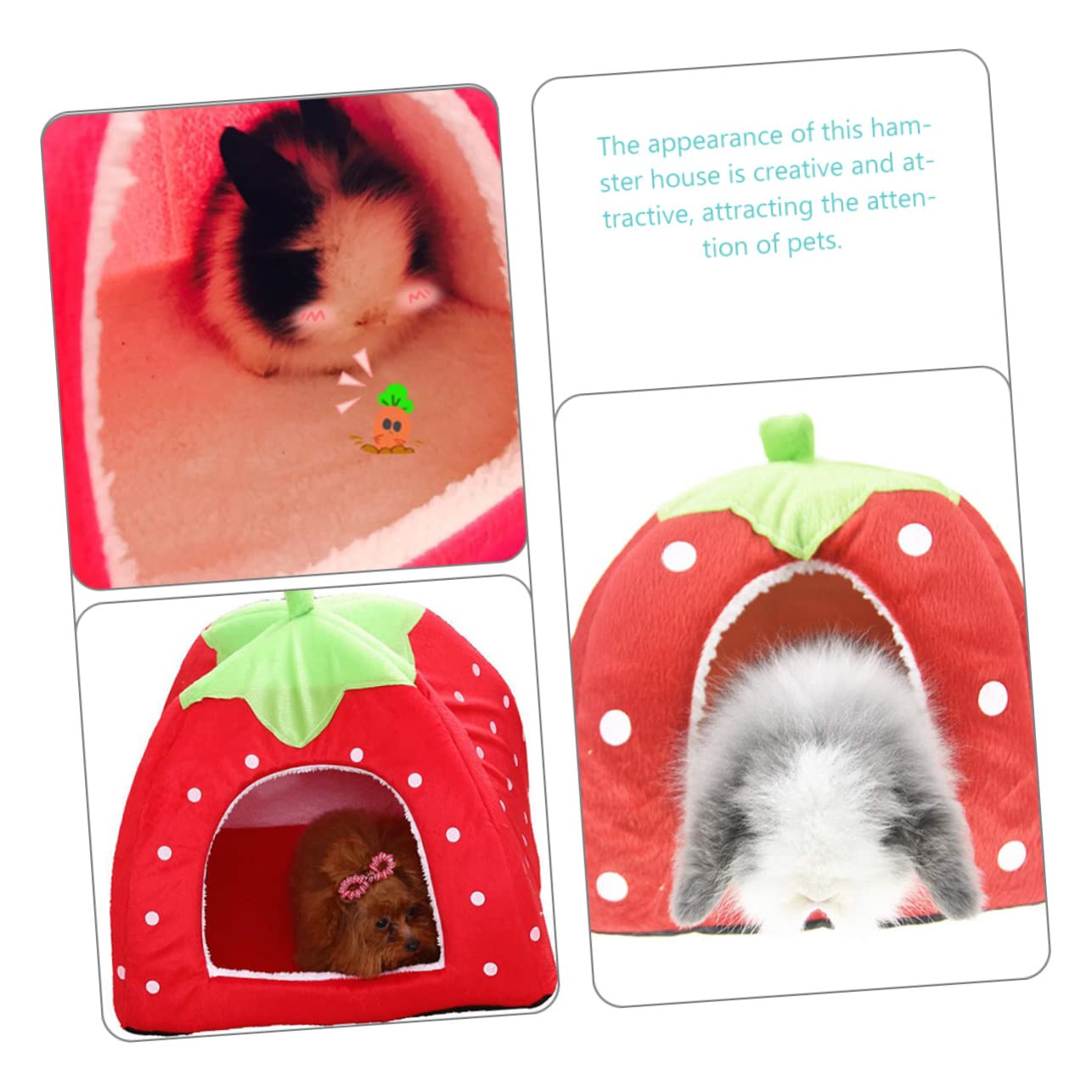 Angoily 2stücke Faltbares Kaninchen-Nest Aus Hochwertigem Material Warm Und Bequem Geeignet Für Kleintiere Wie Hamster Meerschweinchen Und Kaninchen Für Jahreszeiten