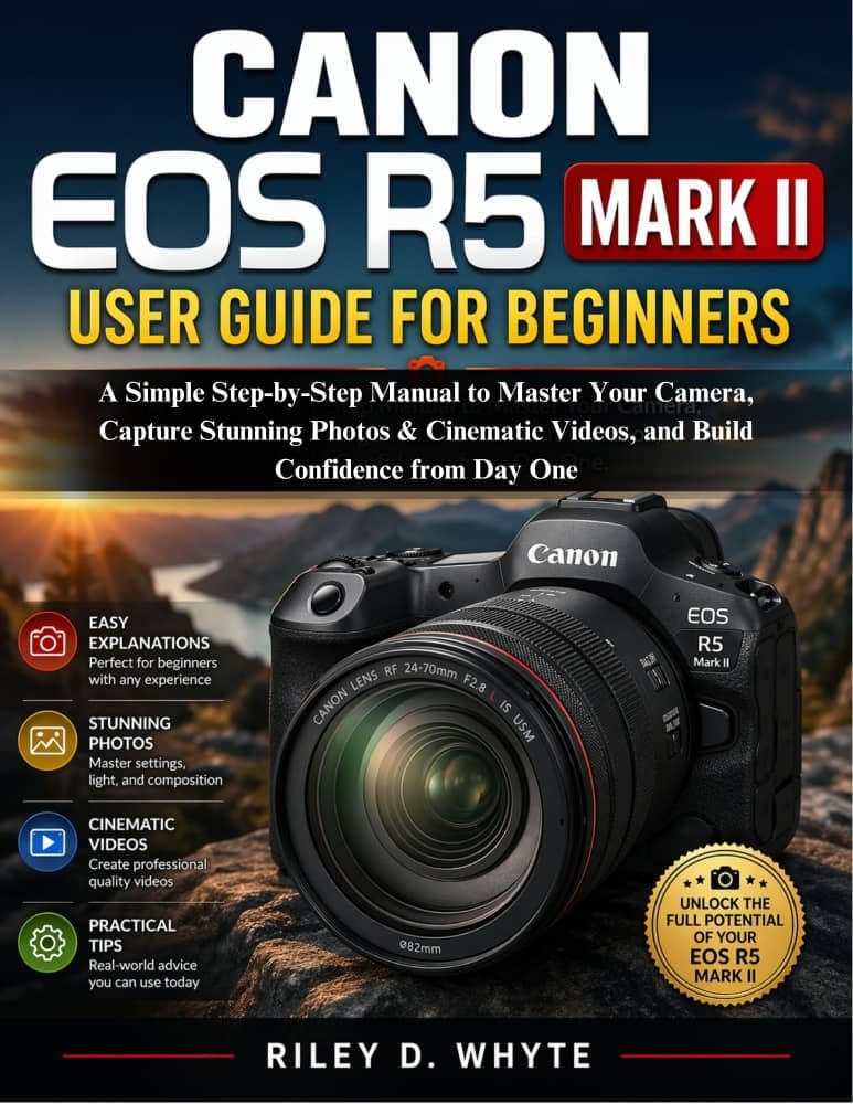 Manuel Canon EOS R5 Mark II débutant livre photo apprentissage vidéo