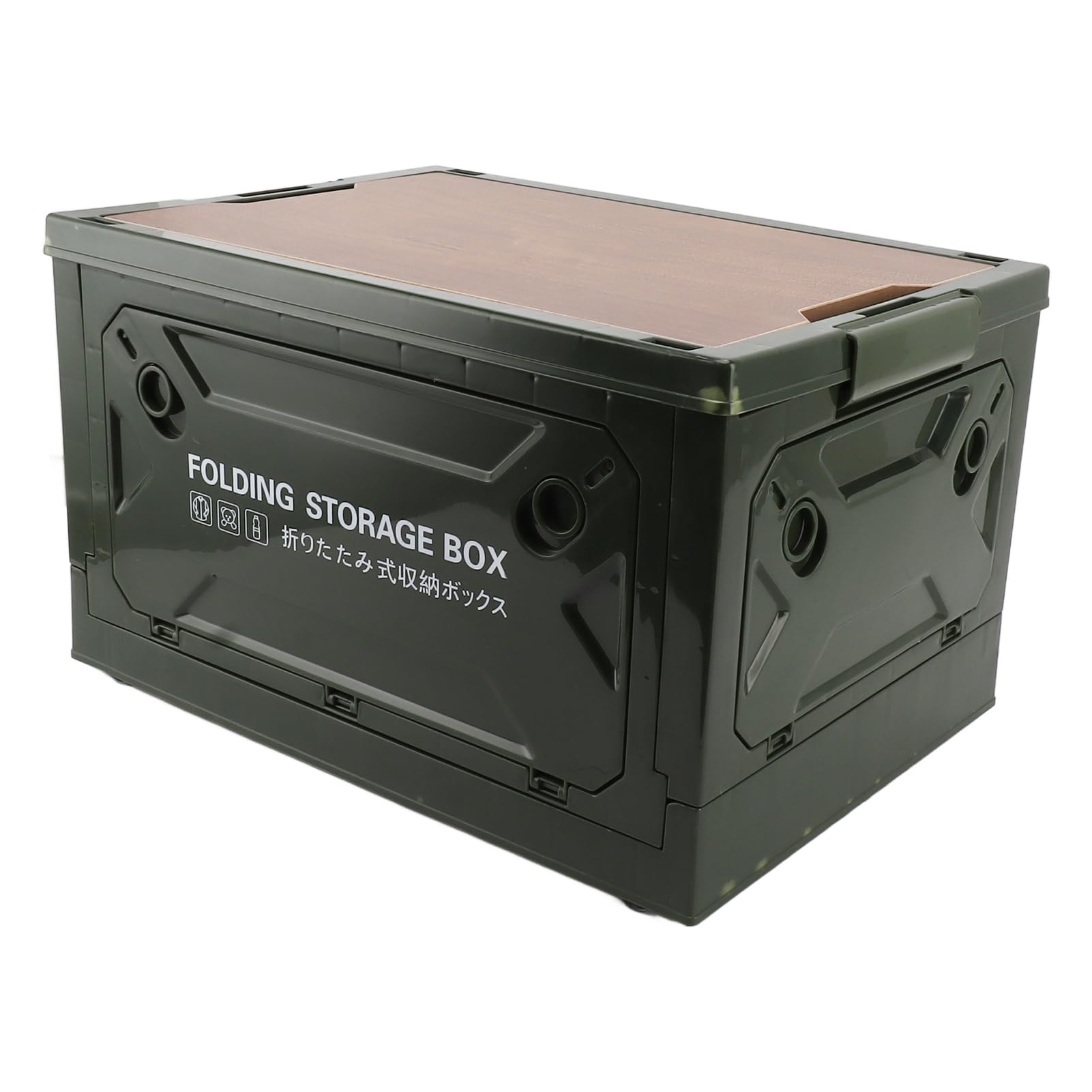 LIZEALUCKY Caja de almacenamiento de campamento plegable Diseño de polea impermeable 5 lados apertura de los contenedores de almacenamiento plegable para acampar al aire libre (Verde)
