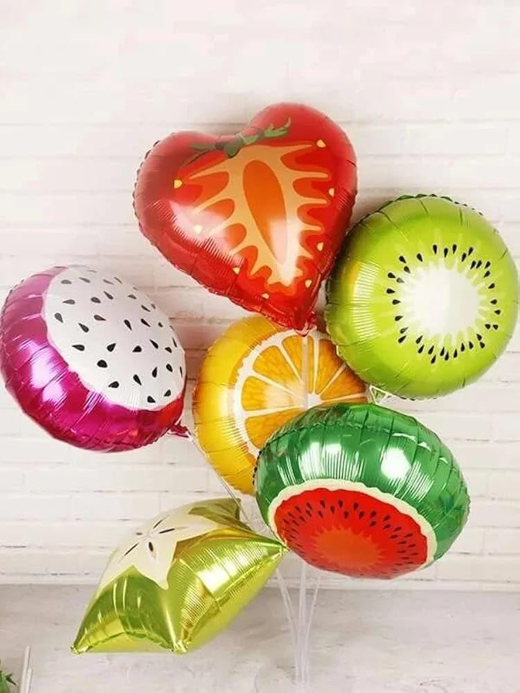 Foil Fruit Balloons - Birthday Party Decorations -2 Foil Fruit Balloons - Birthday Party Decorations -2