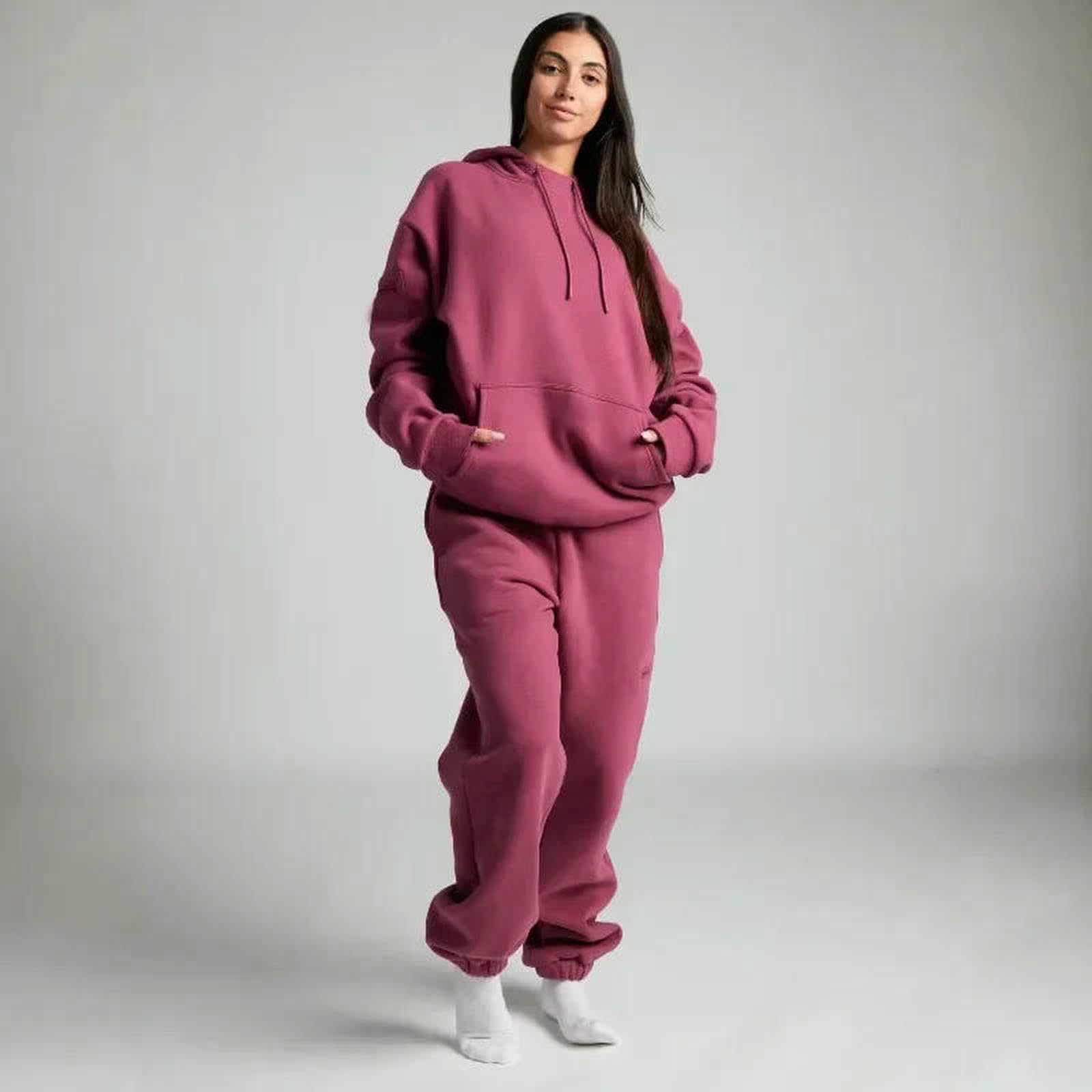 Bluza z kapturem stroje treningowe fitness jesień zima damski dres sportowa bluza z kieszenią bluzy z kapturem z naszywką na oczy spodnie dresowe dwuczęściowy zestaw
