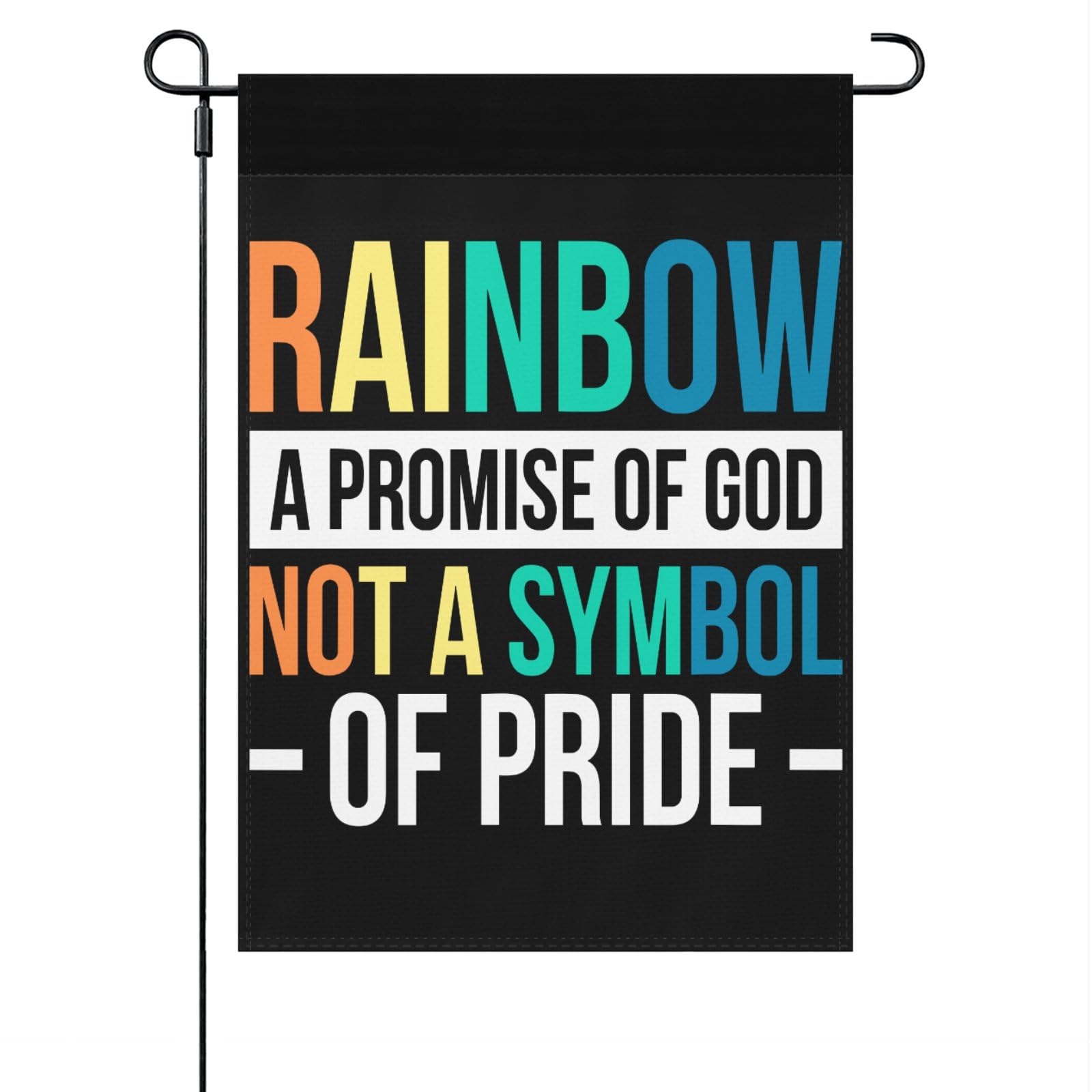 Rainbow A Promiseds Of God Not A Symbol Of Prider House Flags One Size Double Sided Humorous Funny Garden Flags Double Sided Farmhouse Small Garden Flags