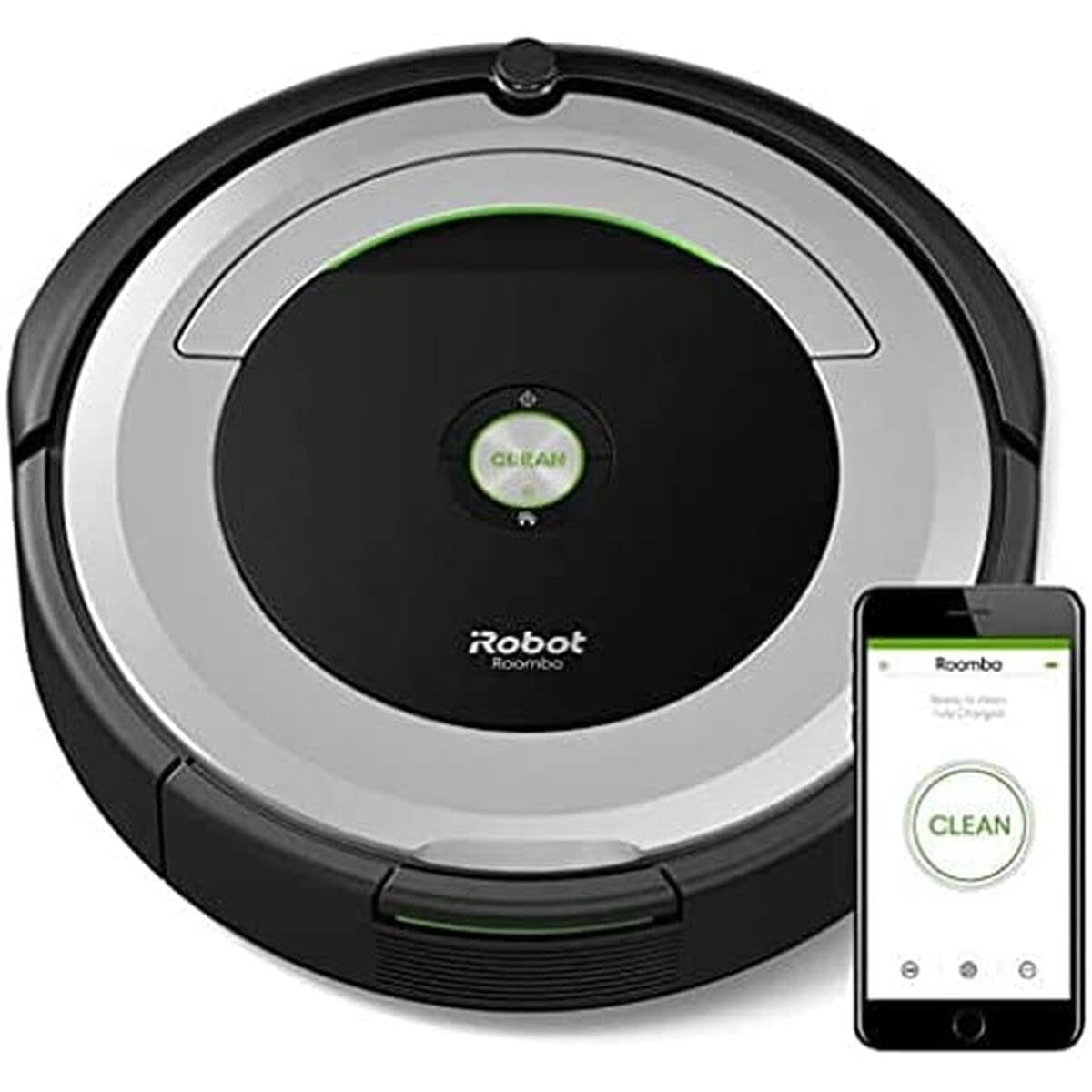 iRobotR694 Robot vacuum cleaner silver, black App gesteuert, compatible with Amazon Alexa, compatible with G