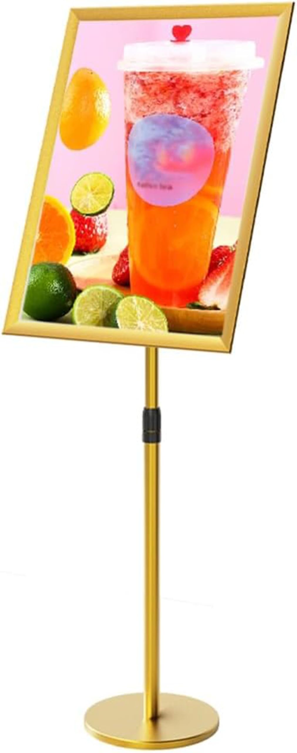 GWBoiuyQETM Adjustable Floor Stand Sign Holder with Heavy Duty Base for Menu, Poster, and Advertising Displays