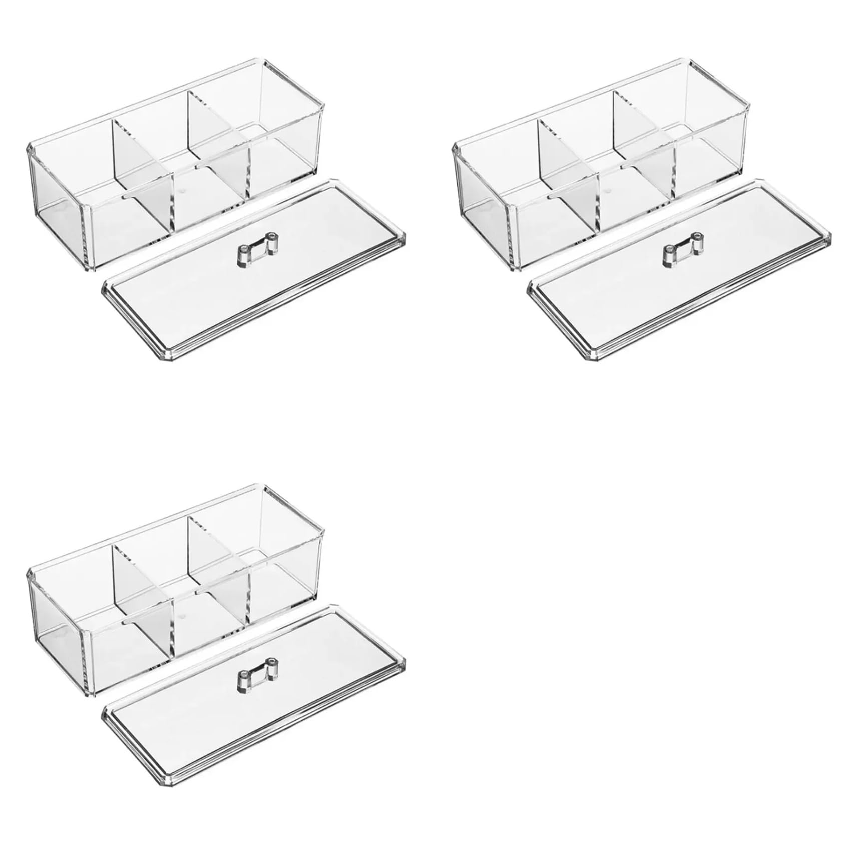 Hndhbfgrt 3X Acrylic Tea Container Storage Box Used in Kitchen Cabinet and Pantry Holder for Tea Bags, Packets