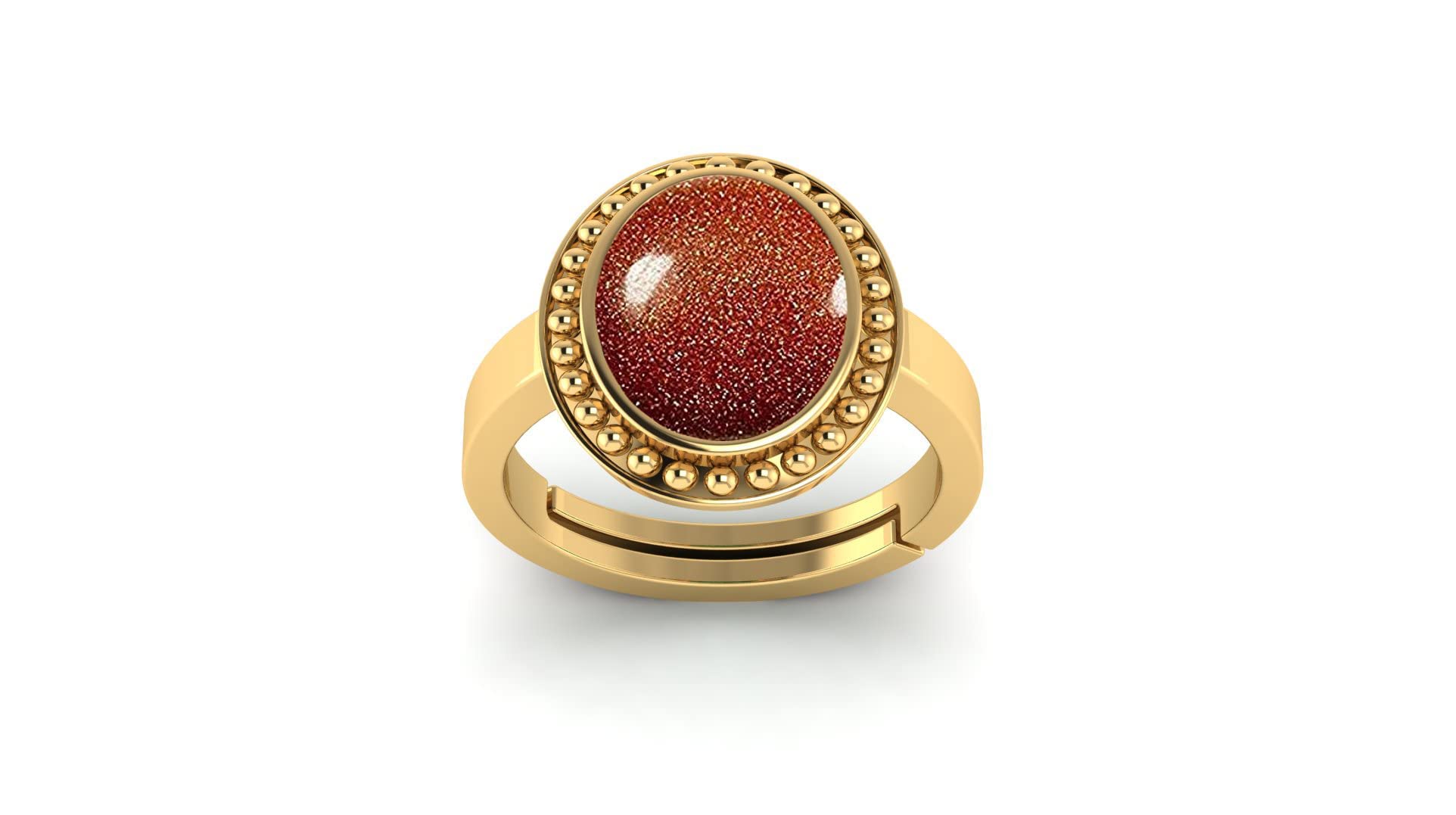 SIDHARTH GEMS Certified Natural 6.25 Ratti 5.22 Carat Sunstone Sunsitara Gold Plating Ring Panchdhatu Adjustable Ring for Men and Women (B09QPXKV92) Amazon Price History, Amazon Price Tracker