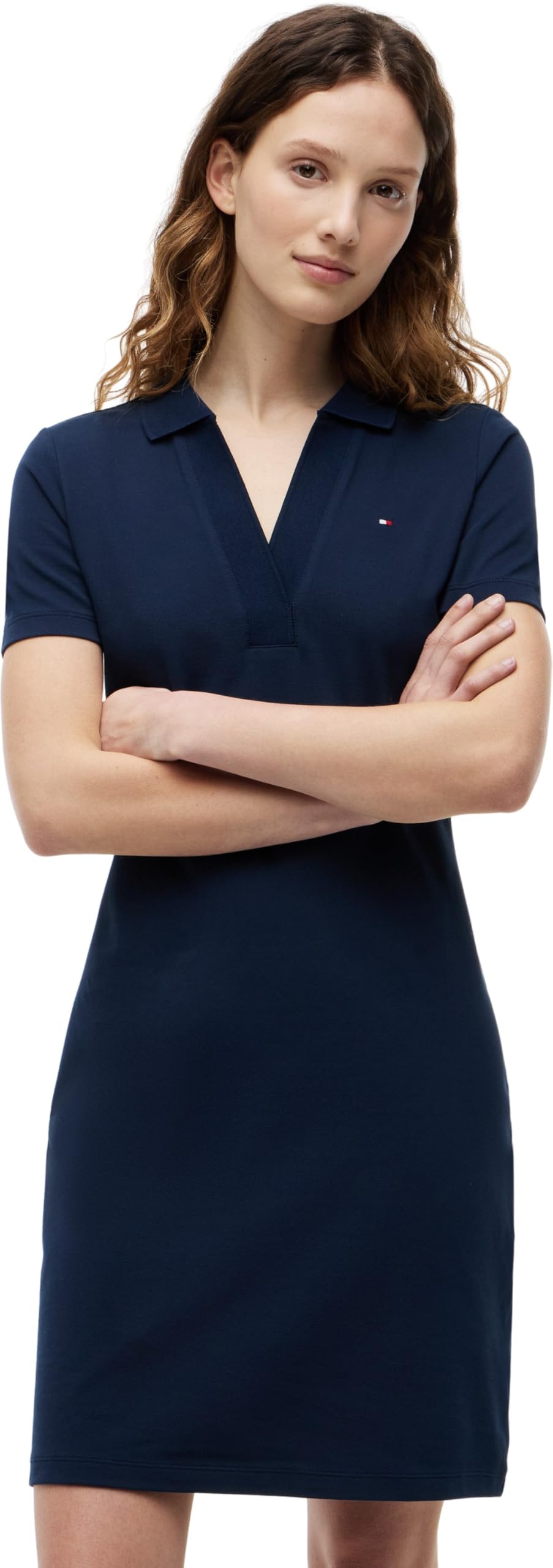 Tommy Hilfiger SLIM OPEN NK POLO SUKIENKA SS WW0WW42567 Kobiety Slim Open Nk Polo Dress Ss Ww0ww42567
