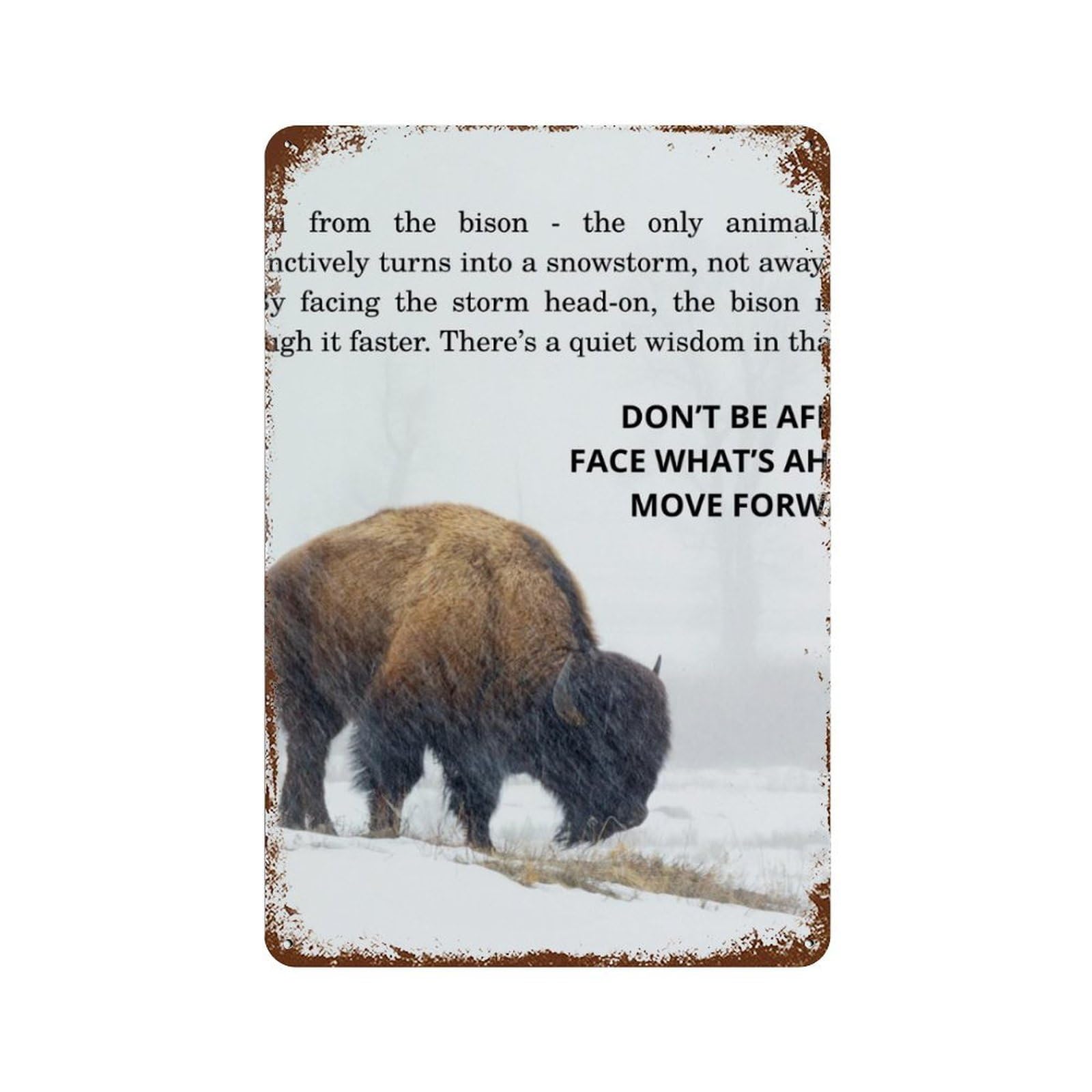 xiaoxiaoshen Facing The Storm Poster, Wild Boar Motivational Quotes, Courage And Resilience (2) Wall Decor Art Metal Tin Poster Modern Home Decor Art Home Bar Shop Decorations Vintage Sign 30x20cm