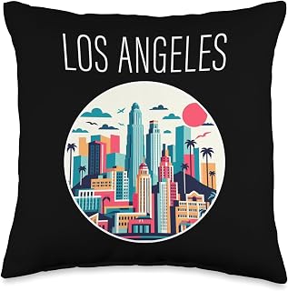 Los Angeles scenery Art Deco Throw Pillow