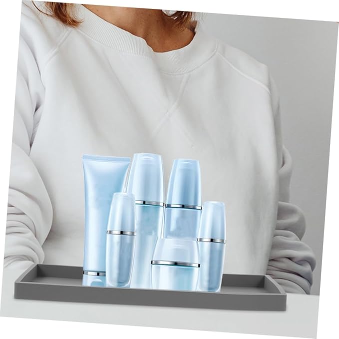 Organizador de Baño de Silicona, Bandeja para Toallas y Perfumes, 3 Piezas, Gris miniatura 7