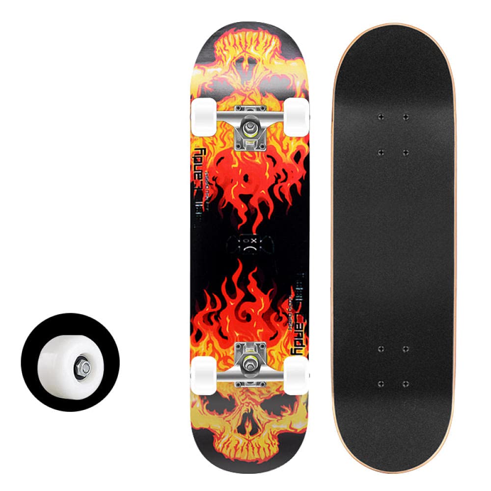 Deskorolka czerwony płomień czaszka deskorolki 70 x 20 cm 7 warstw klonu podwójna kopia deskorolka longboard chłopiec deskorolka dorosły deskorolka dla początkujących długa deska dziewczyna dzieci deskorolka