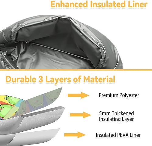 Miniatura 5 de Lonchera de rana para niñas, bolsas de almuerzo reutilizables aisladas congelables - Pequeña lonchera en blanco linda para niños - Ideal para la