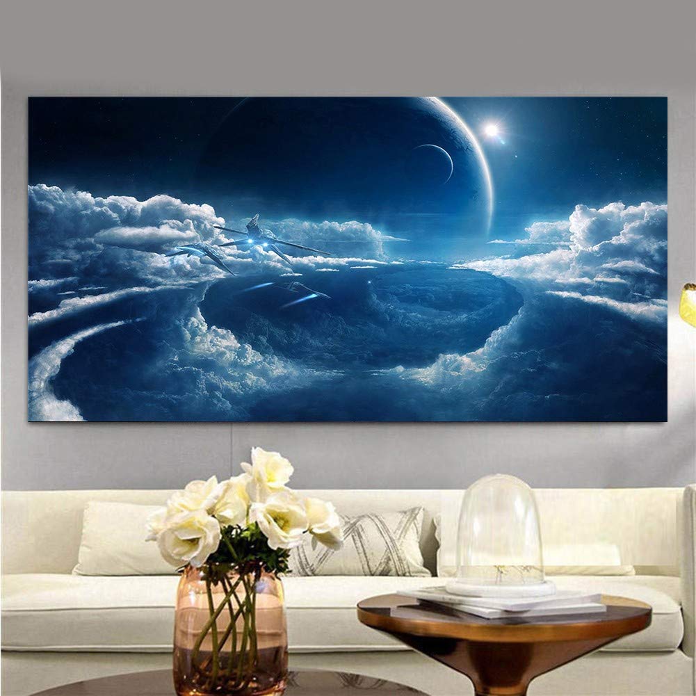 Diamond painting, Kit per Diamond Painting 5D, Pittura diamante fai da te,Diamond painting kit completo, Strass Ricamo Arts, Decor per Casa Pareti(Vista notturna della città Square 30x60cm