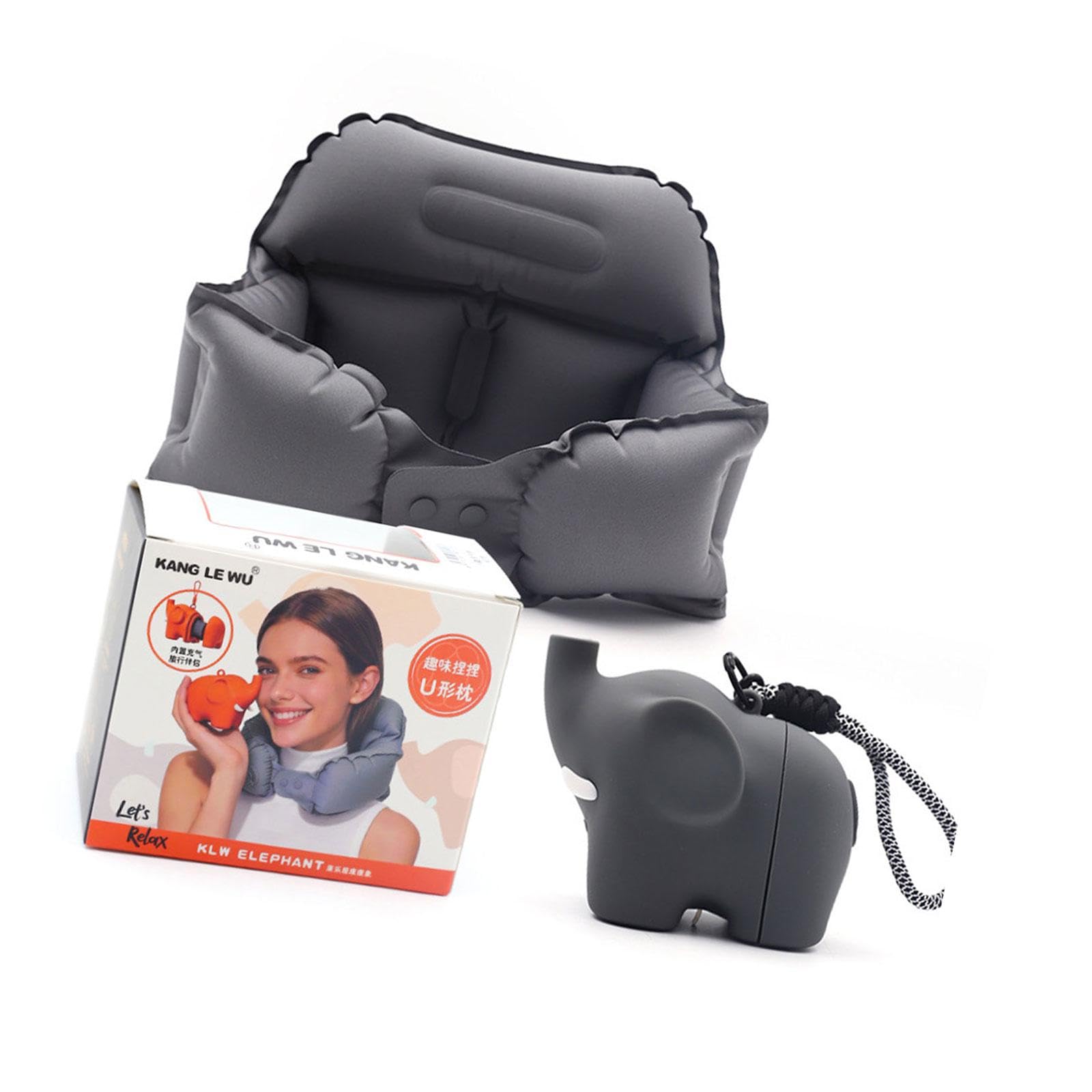 Apglsxy Black Ergonomic Air Fill Neck Cushion For Business Travelers And Commuters Offices Sleep Neck Supporterow