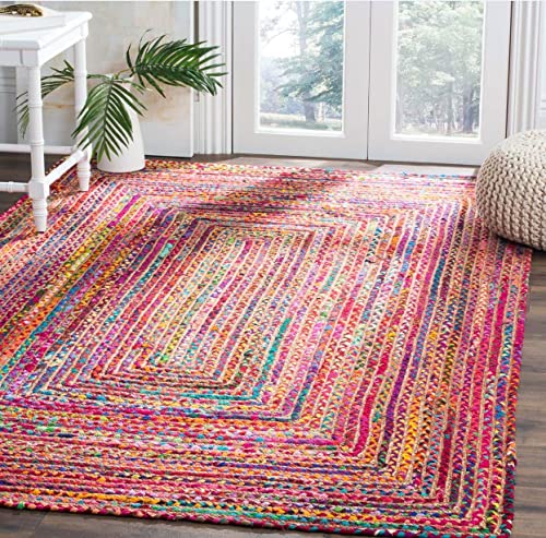 Image of Jute Braided Natural Rug Hand Woven & Reversible for Living Room Kitchen Entryway Rug, Jute Burlap Braided Rug, Farmhouse Rag Rug, Rustic Rug (2x3 feet Rug /Carpet), multe