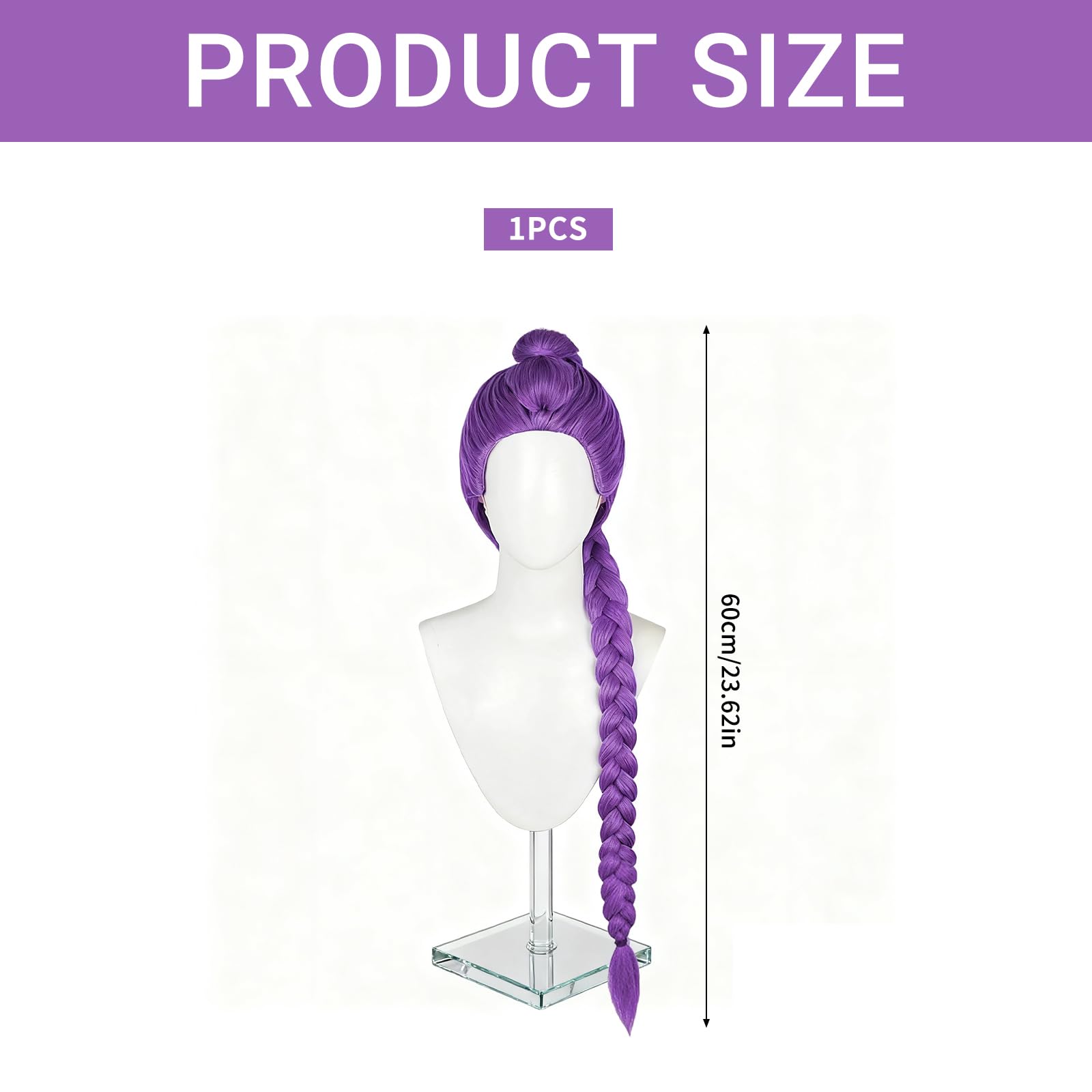 Perruque longue tressée violette pour femme, 119 cm, cheveux synthétiques pré-étirés, accessoires de cosplay pour Halloween