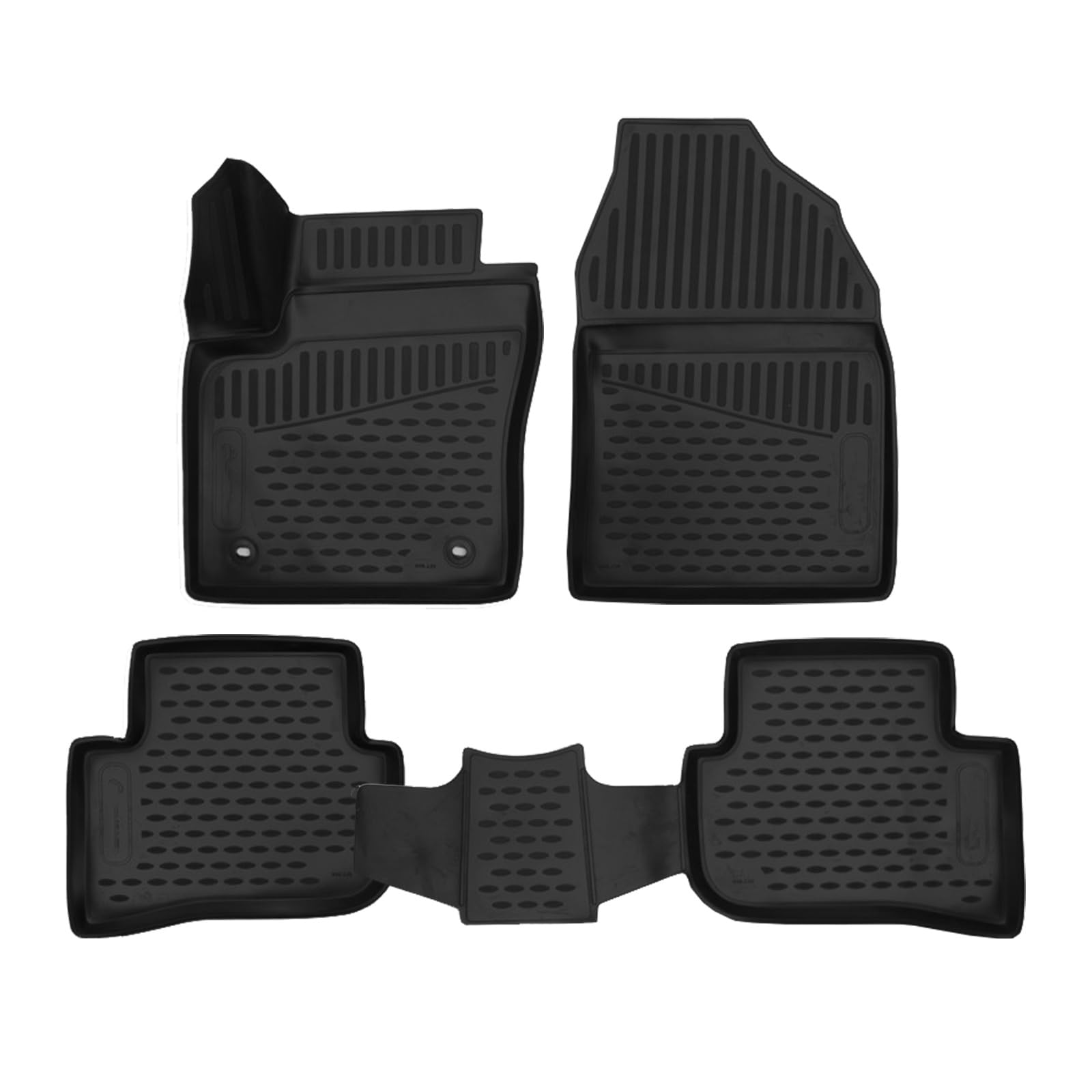 J&J AUTOMOTIVE Exclusive 3D Rubber Floor Mats for Toyota C-HR 4WD 2016-2023 4pcs, High Edge, Black, Non-Slip, All Seasons, Custom Fit