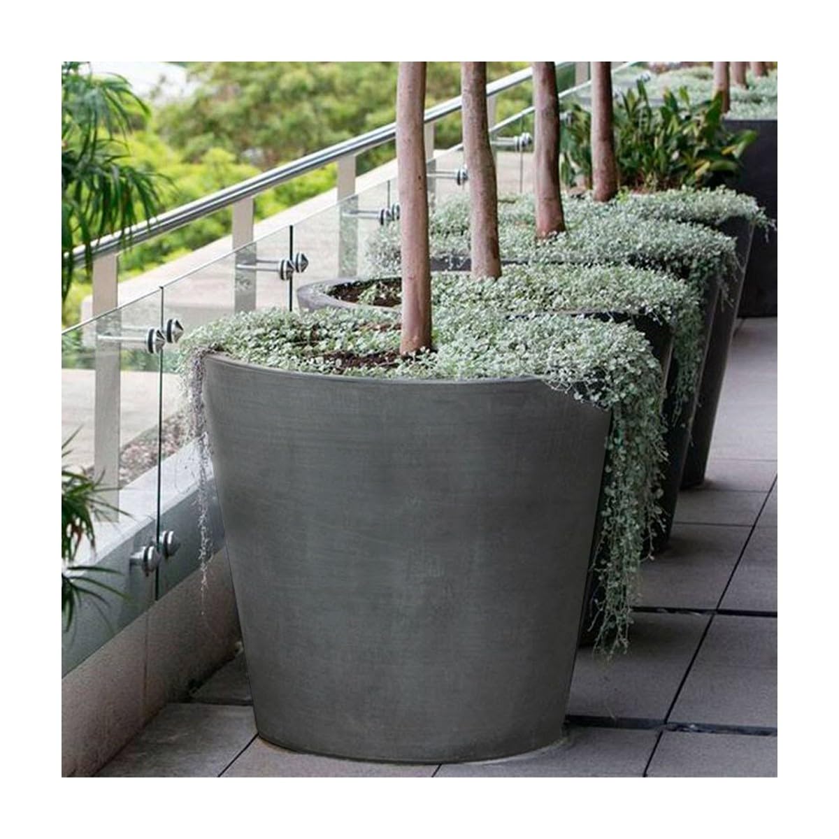 Art Plast Nova Vita Línea Leonardo Pot de Fleurs en cône tronqué Ø 50 cm, Gris Clair