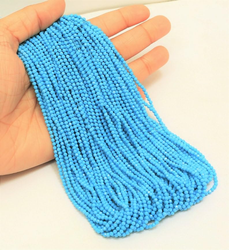 Perles bleu turquoise naturelle faciles à enfiler pour réparer et créer des bracelets