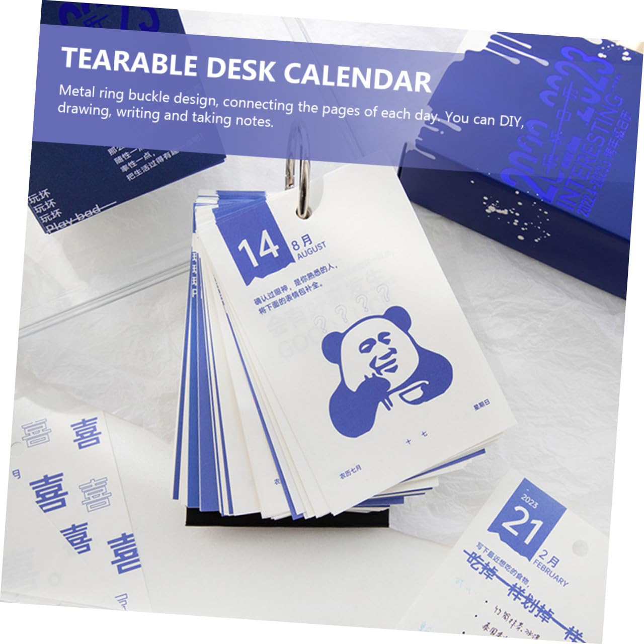 VILLCASE 3stücke Desktop Kalender Mit Abreißbaren Kreativer Tischkalender Für Home Office Spaß Einfache Handhabung Und Zu Weihnachten Und Neujahr