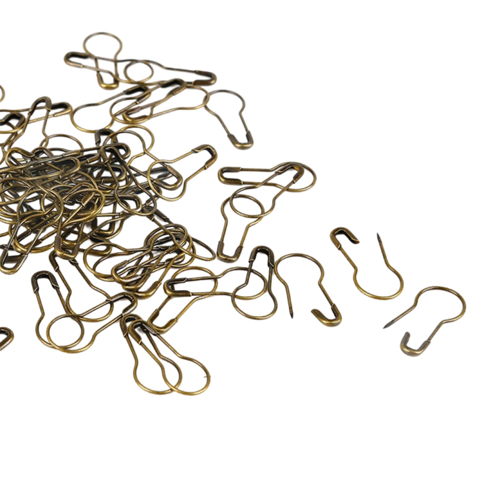 Cnrfeoap Bronze 100Pcs Colorful Metal Clips Gourd Shape Pin Metal Crochet Locking Stitching Marker For Knitting Craft Needle Clip Accessories