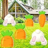 Maitys 6 Pieces Easter Yard Stakes Decorations Outdoor Easter Decorations Bunny Carrot Rabbit Stakes Signs Spring Decor for Outdoor Lawn Garden Patio Photo Props Decor Party Supplies