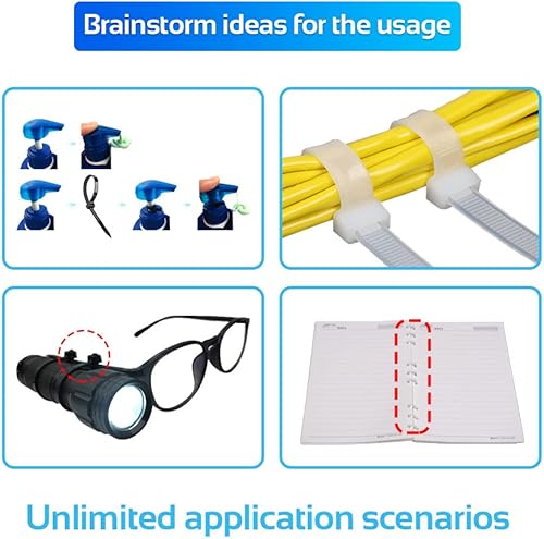 Miniatura 4 de 1000 bridas de nailon de 12 pulgadas, resistencia a la tracción de 50 libras, brida de cable blanca, grado industrial, resistente a los rayos UV,