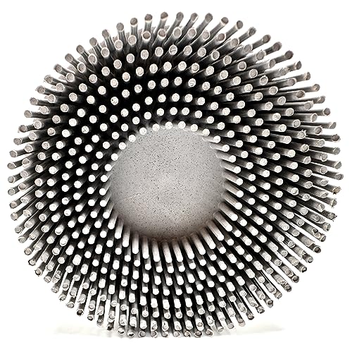 Image of 10 Pack 3 inch 120 Grit White R-Type Bristle Disc | Ceramic-Aluminum Oxide Abrasive Bristle Disc with Quick Change Roll Lock | White | Pack of 10