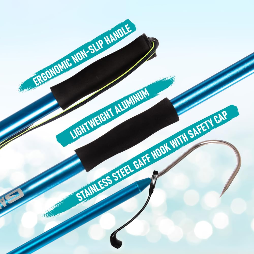 Telescopic Fishing Gaff - Stainless Steel Retractable Pole With Hook For Saltwater & Ice Fishing