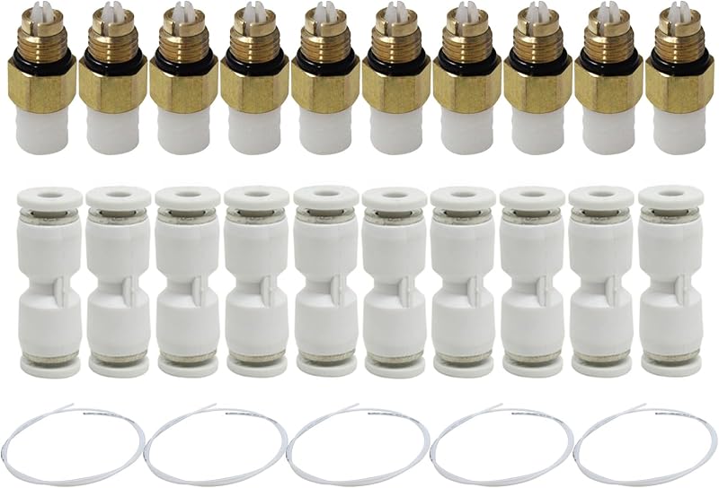 Kit de reparo da suspensão pneumática AIRSUSFAT M8 para linha de ar de 4 mm – 10 válvulas, 10 conectores e mangueira de 5 m