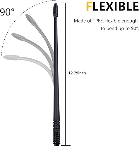 Miniatura 5 de Antena de 13 pulgadas compatible con Ford Bronco 2021 2022 2023 2024 24 puertas F150 F250 F350 Raptor Dodge Ram 1500 2500 3500 Accesorios exteriores