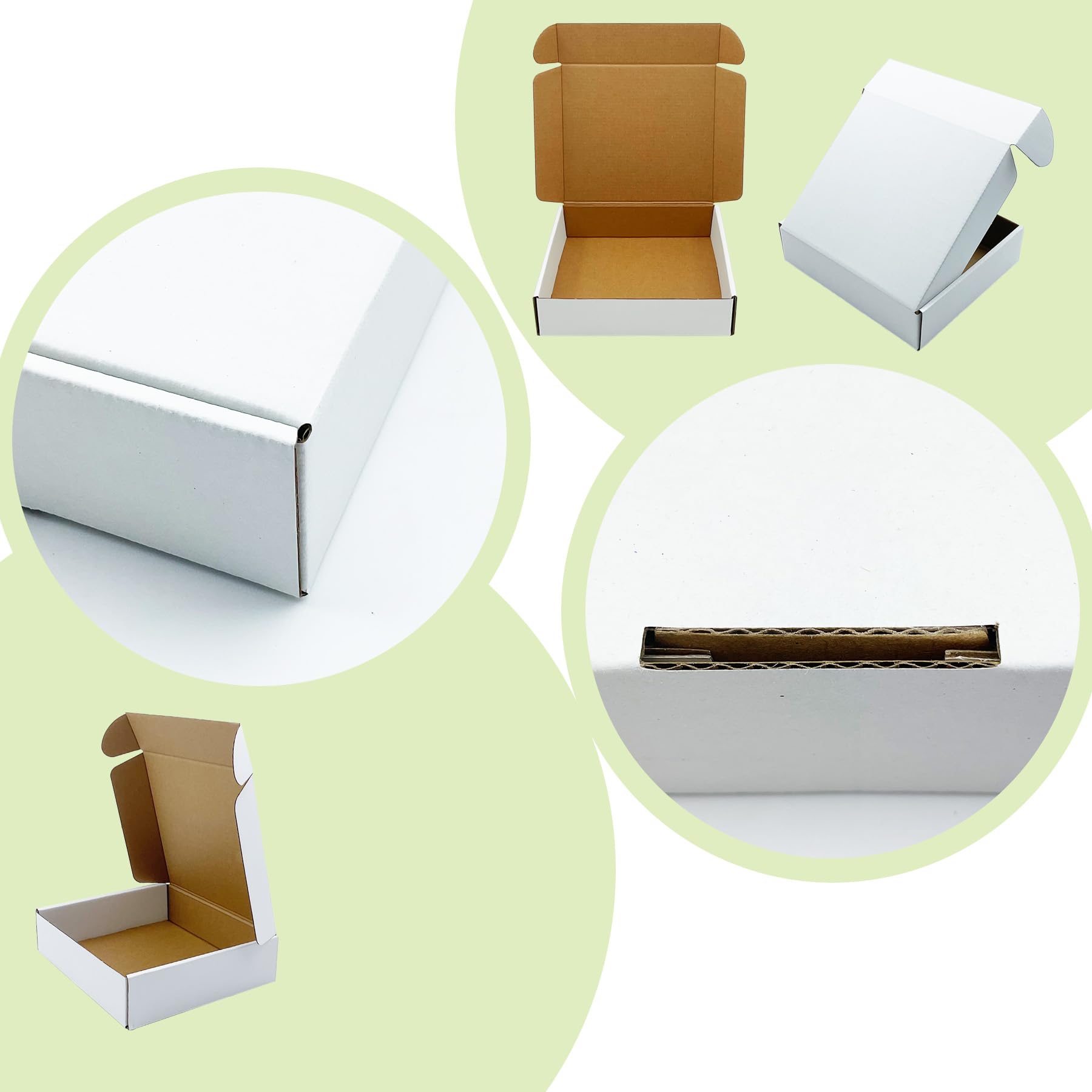 Białe pudełka wysyłkowe 20 x 18 x 5 cm 25 sztuk, pudełka z tektury falistej opakowanie pocztowe do wysyłek małych firm, pudełka na prezenty do pakowania prezentów do przenoszenia ciężkich pudełek