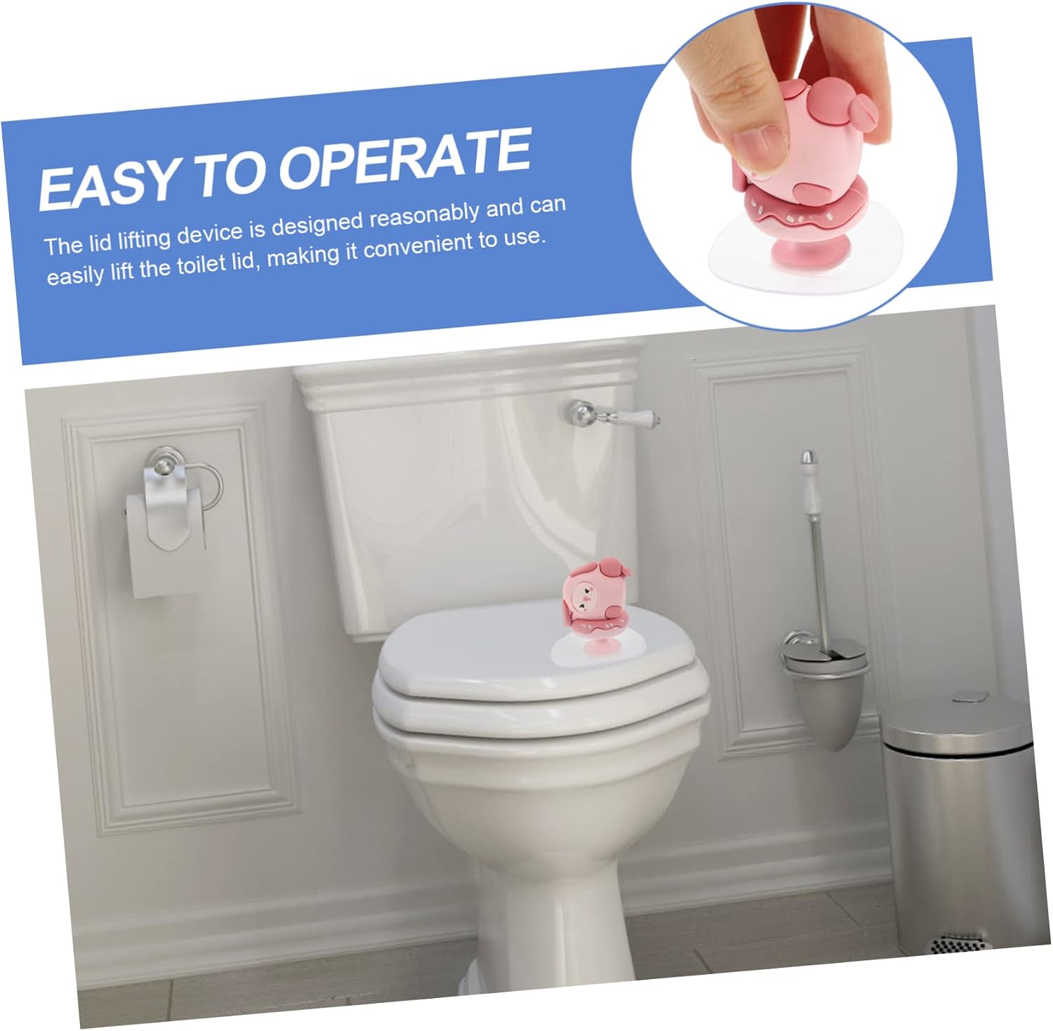 3pcs Toilet Lid Lifter Knobs Decorative Handle for Easy Toilet Seat Lifting Sanitary Bathroom Accessory for Home and Public Restrooms