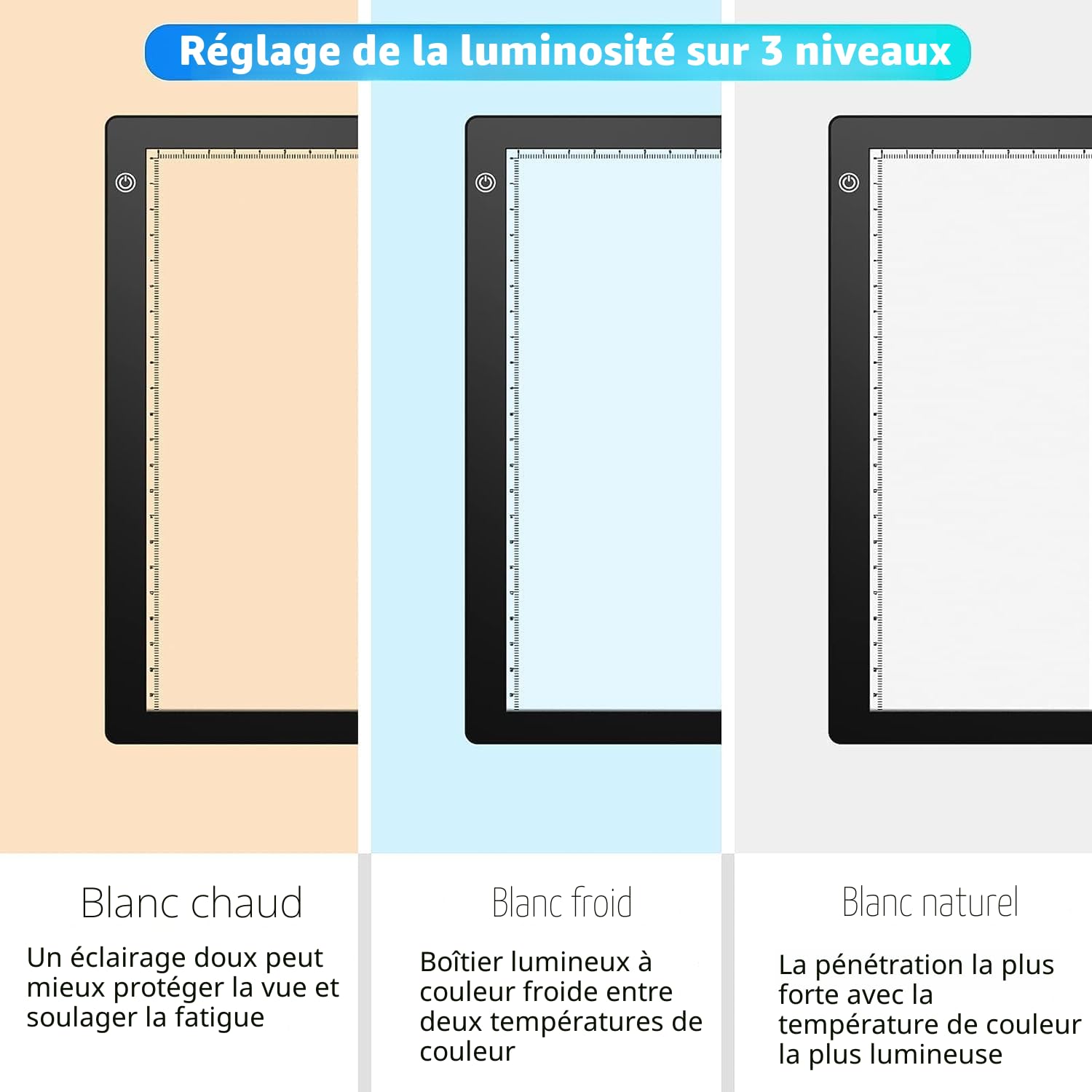 Scanner de Diapositives et Négatifs Photo 12 x 9 Pouces LED Panneau Lumineux - Scanner de Diapositives pour numérisation Luminosité réglable - Convertit Les Diapositives 35 mm en Images numériques