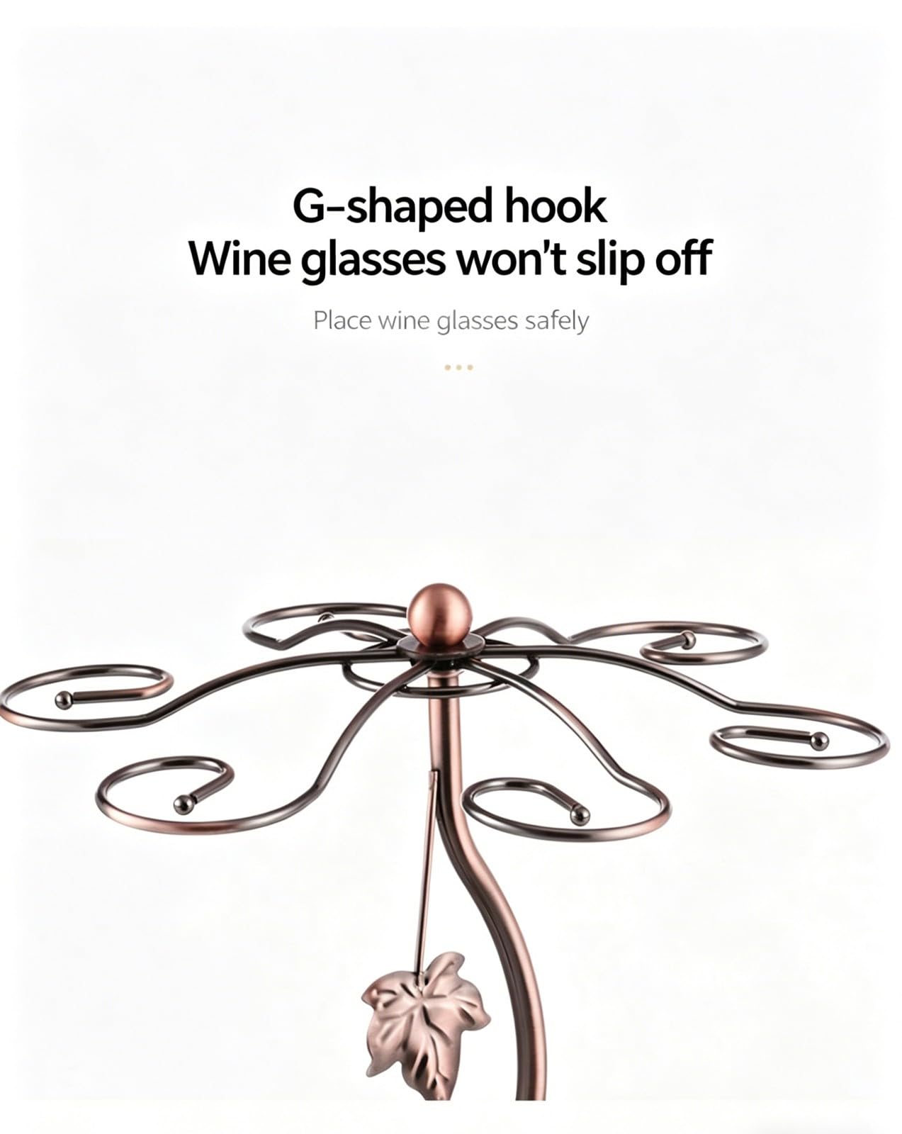 Botellero de Mesa, Soporte de Metal Mate para Botellas de Vino con Colgador de Copas, Expositor de Mostrador para Fiestas y Bodas(B-1btl*0cup-Bronze)