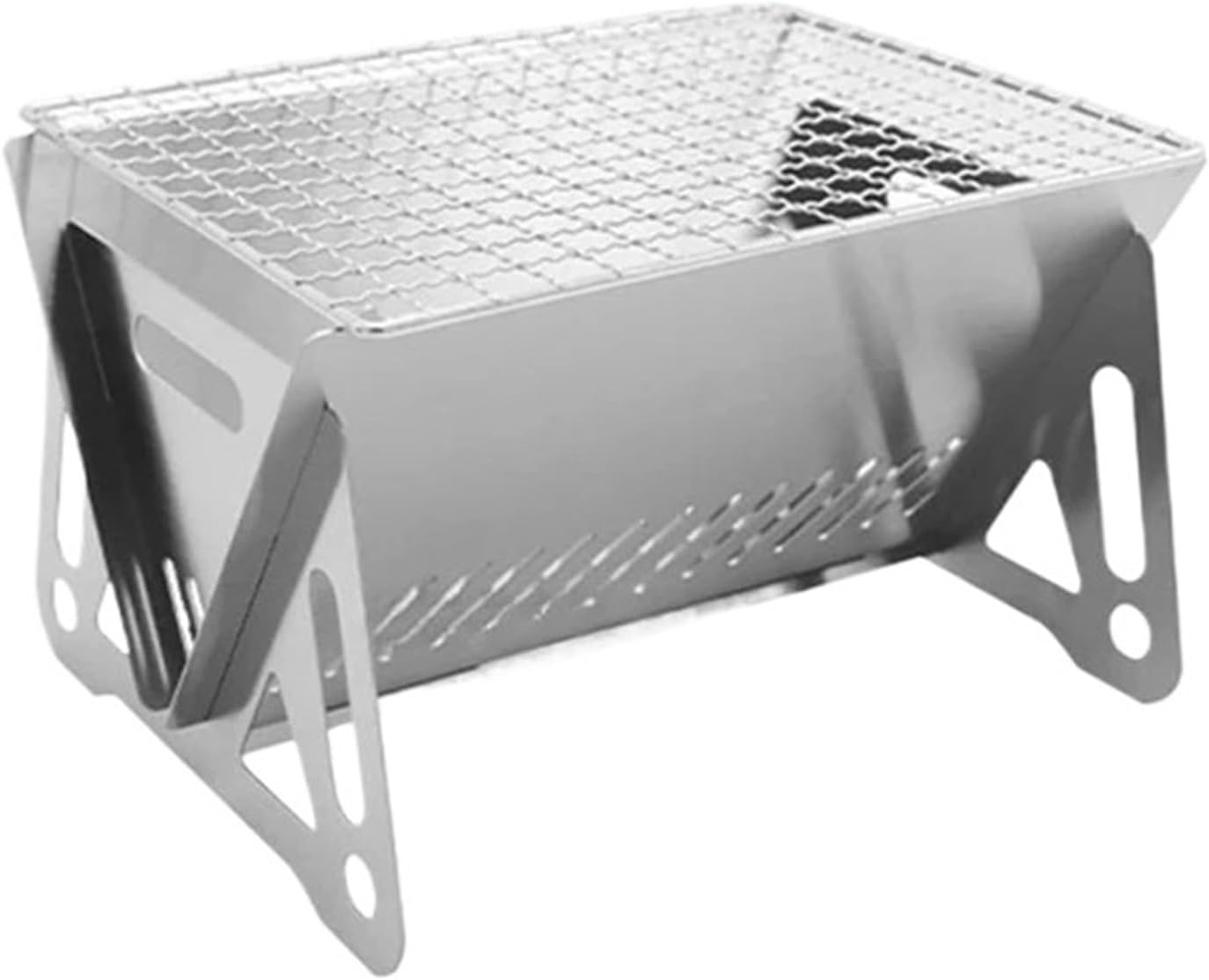 Genérico 304 Stainless Steel Camping Grill - Foldable Portable BBQ for Outdoor Adventures
