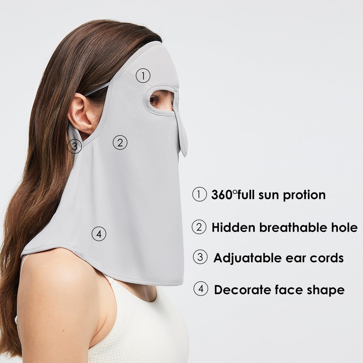 Sun Protection Face Mask Cooling Neck Gaiter Face Scarf Cover Balaclava Cloth Bandanas with Ear Loops SLF6M103T - Image 6