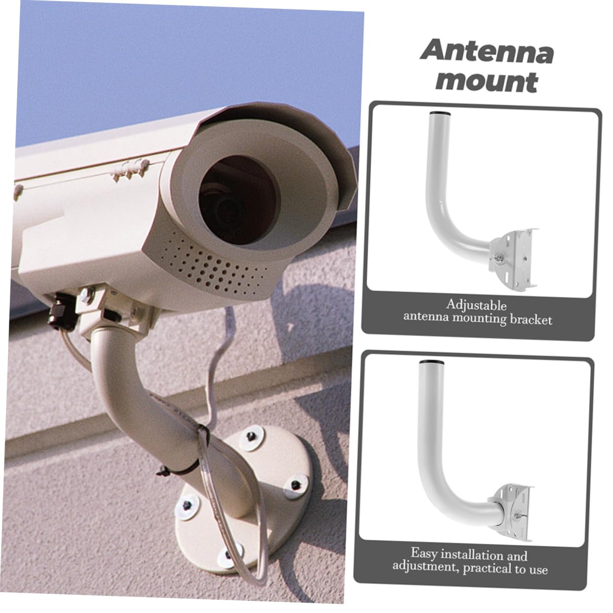 Gatuida 4pezzi Antenna Mounting Pole Inossidabile Per Installazione Esterna Per Rete Wireless e Sistemi Di Monitoraggio
