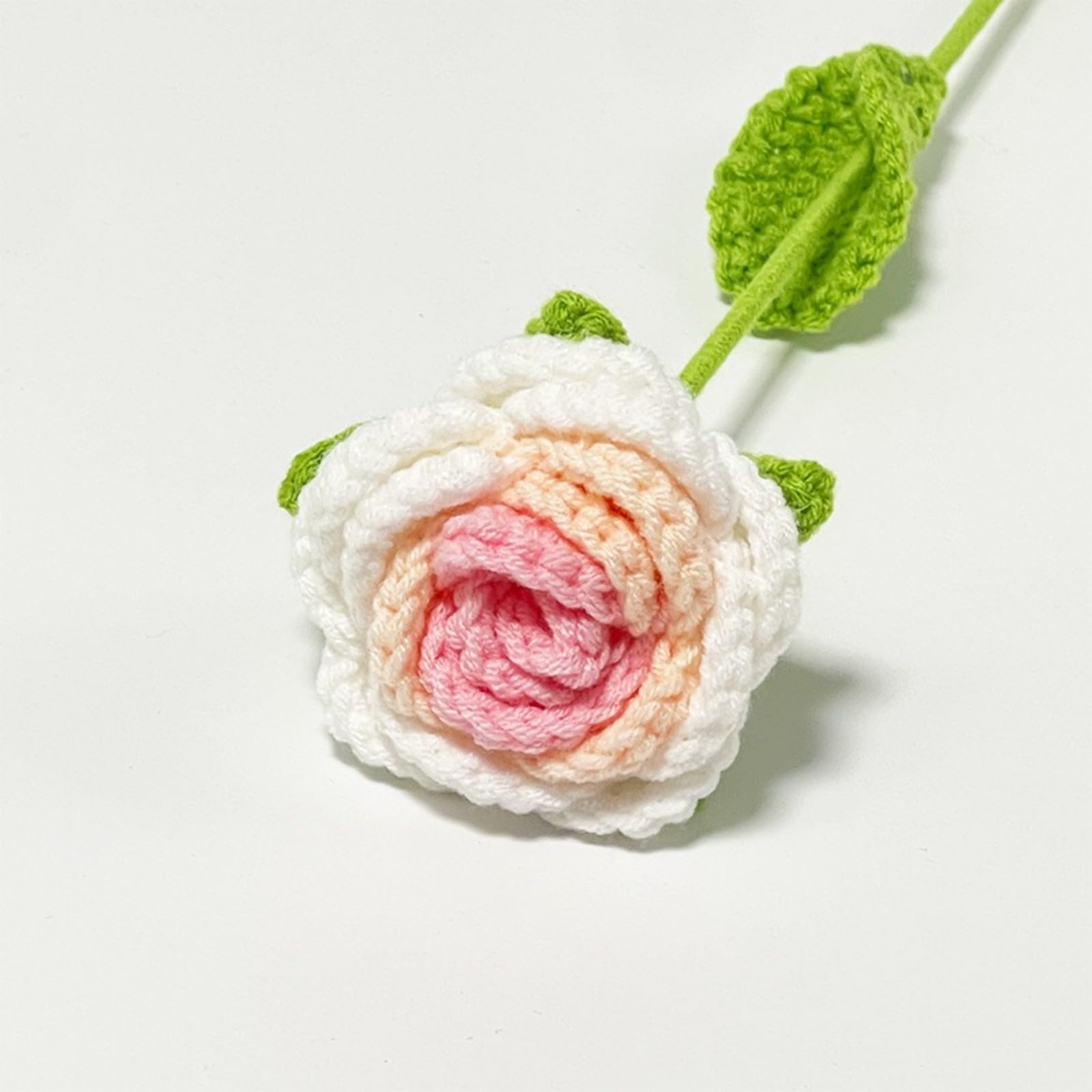 ALIHLUDNB Weaving Rose Simulation Flowers, Homemade Crochet Bouquet