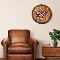 Vista 500 de The Fan-Brand NCAA Oklahoma Sooners: Faux Barrel Top Wall Clock Sports Team Bar Sign Décor - Home Man Cave, Party Decoration - Made On Demand