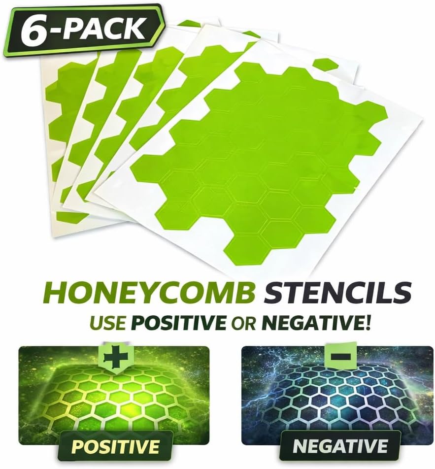 LiME LiNE Honeycomb Airbrush Stencil for Custom Paint