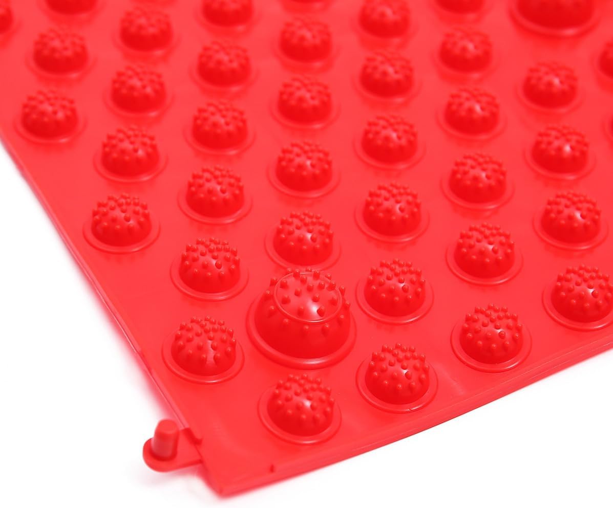 4 Pcs Foot Massager Mat Tpr Red for Home Prank Game Halloween Season image 2