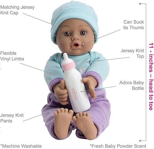 Miniatura 10 de Adora Sweet Baby Boy Peanut muñeco de bebé lavable a máquina exclusivo de Tienda para niños mayores de 1año Azul, Azul/Melocotón, gris/naranja,