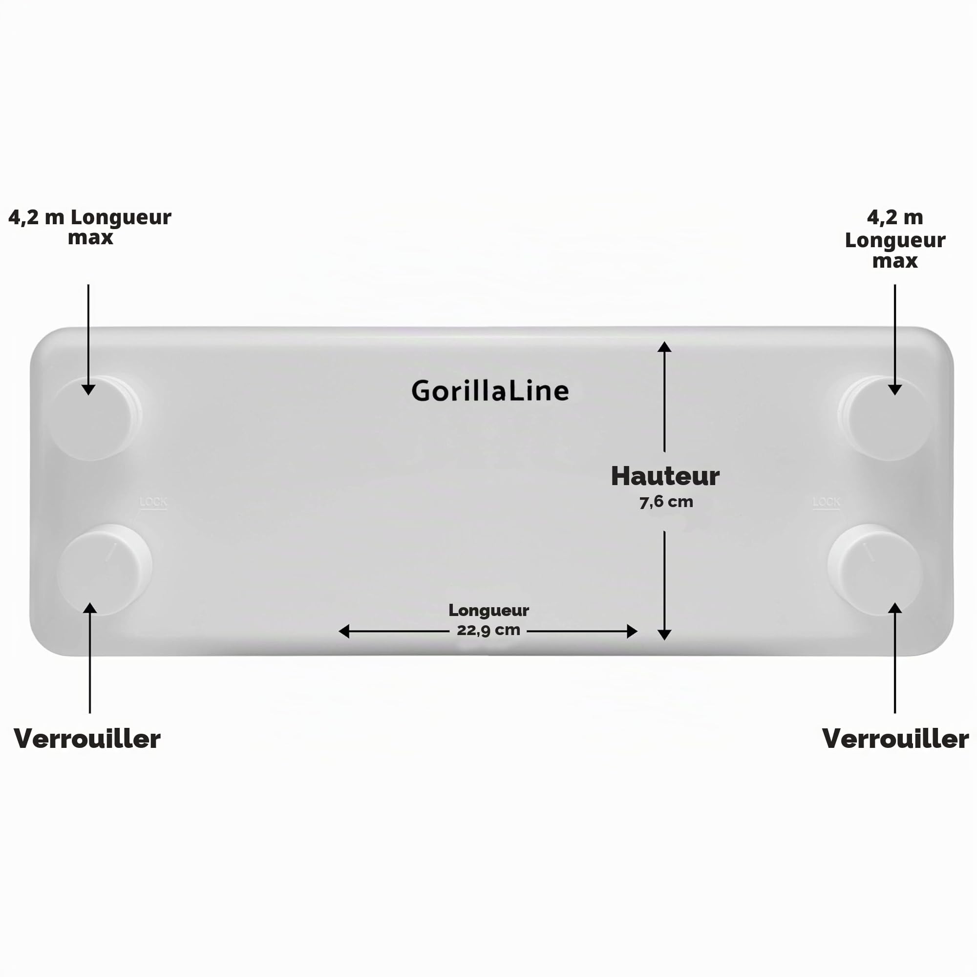 GorillaLine Corde à Linge rétractable pour intérieur et extérieur – Corde à Linge Robuste – Séchoir Mural – Séchage à l'air Libre