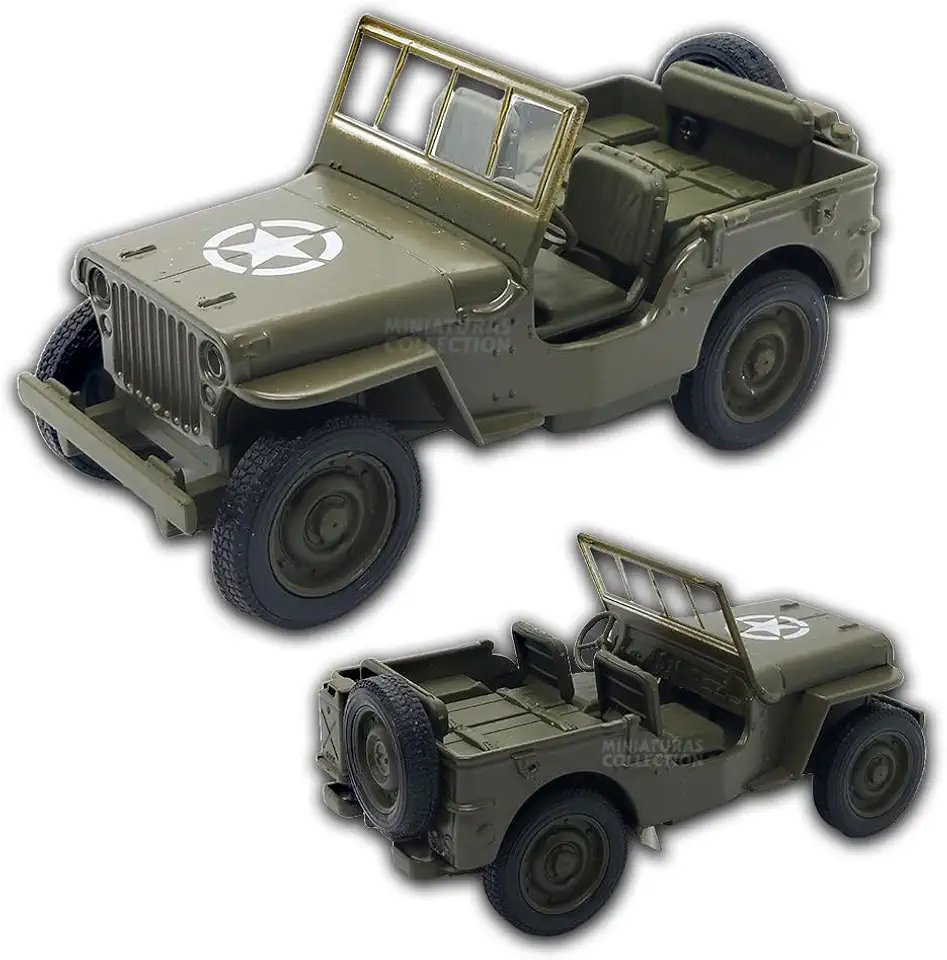 Miniatura de carro Jeep Willys 1941, Carrinho Militar, com fricção, 12 CM, Em metal, 1/32, Welly