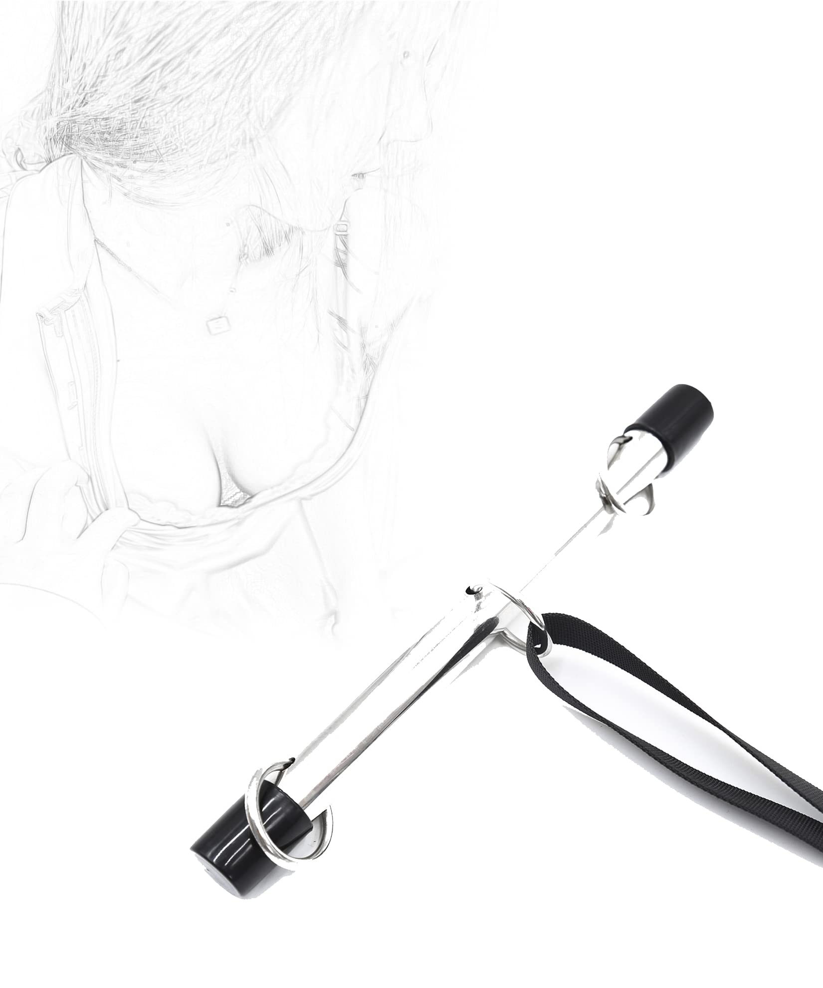 BAOMAZ4 Barre d'écartement en acier inoxydable Menottes mains et pieds Barre d'entrave Réglable Écarteur de jambes avec système de collier de serrage Torture Esclave Fétiche Ensemble de (SET)