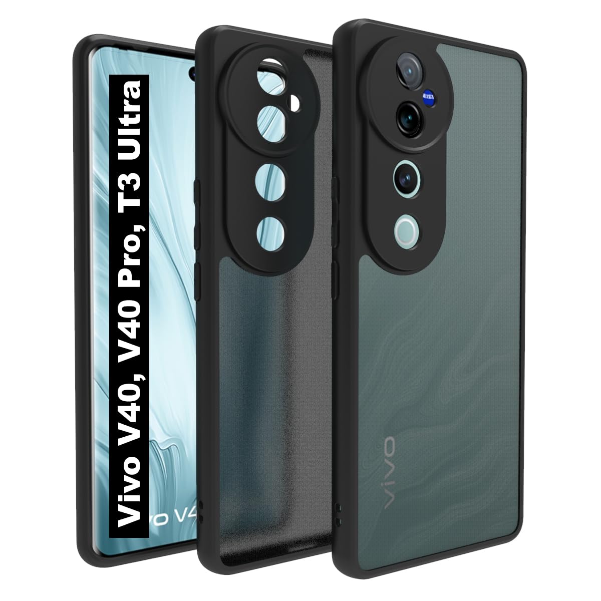 RIGGEAR Shockproof Sleek Hybrid Armor Back Cover Case Compatible with Vivo V40, Vivo V40 Pro 5G, Vivo T3 Ultra (Smoke Black Matte PC + Black TPU Bumper) (B0DDY89DYT) Amazon Price History, Amazon Price Tracker