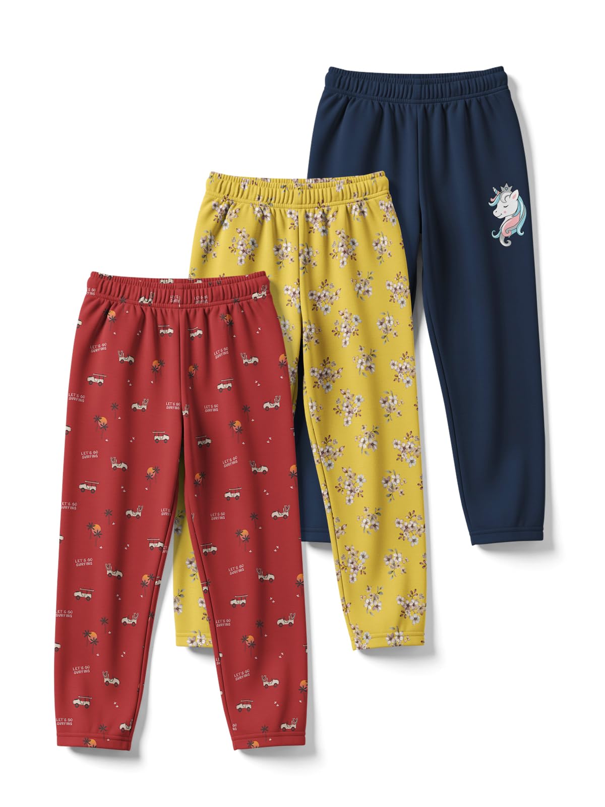 hellcat printed track pants for girls | blended cotton feel lower | night pants & track pant pants | sizes 3-16 years | pack of 3