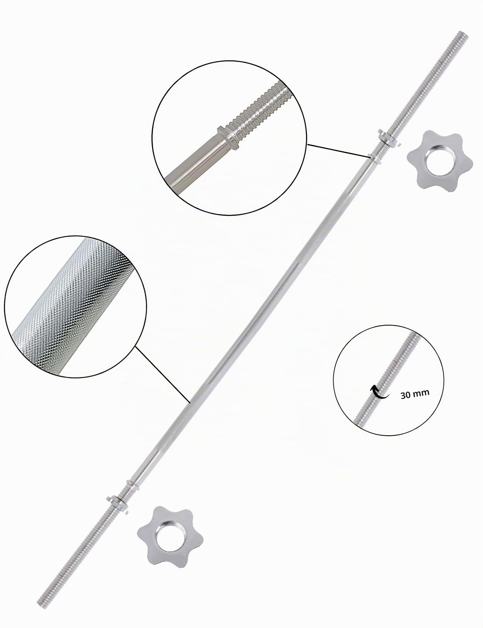 Juego de mancuernas, 25 - 110 kg, barra de pesas con discos de peso para entrenamiento de fuerza y prensa de banco